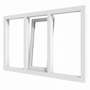 Kunststof draaikiepraam en vast glas | 3 vakken 4 Kunststof draaikiepraam en vast glas | 3 vakken