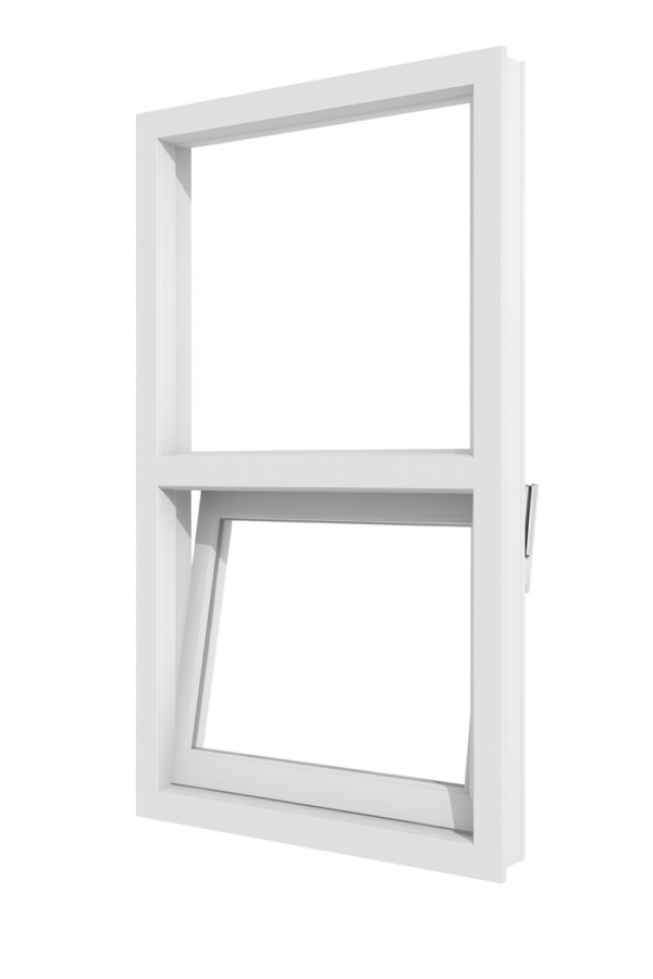 Kunststof valraam (onder) en vast glas 2 vakken op maat