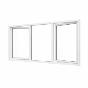 Kunststof 2 draairaam en vast glas | 3 vakken
