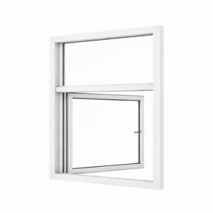 Draairaam onder en vast glas verticaal | 2 vakken | Kunststof