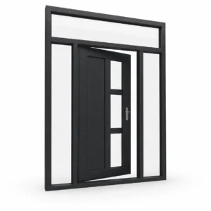 Voordeur met bovenlicht en zijlichten links en rechts | Aluminium 1 Voordeur met bovenlicht en zijlichten links en rechts | Aluminium