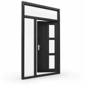 Voordeur met bovenlicht en zijlicht links | Aluminium 3 Voordeur met bovenlicht en zijlicht links | Aluminium