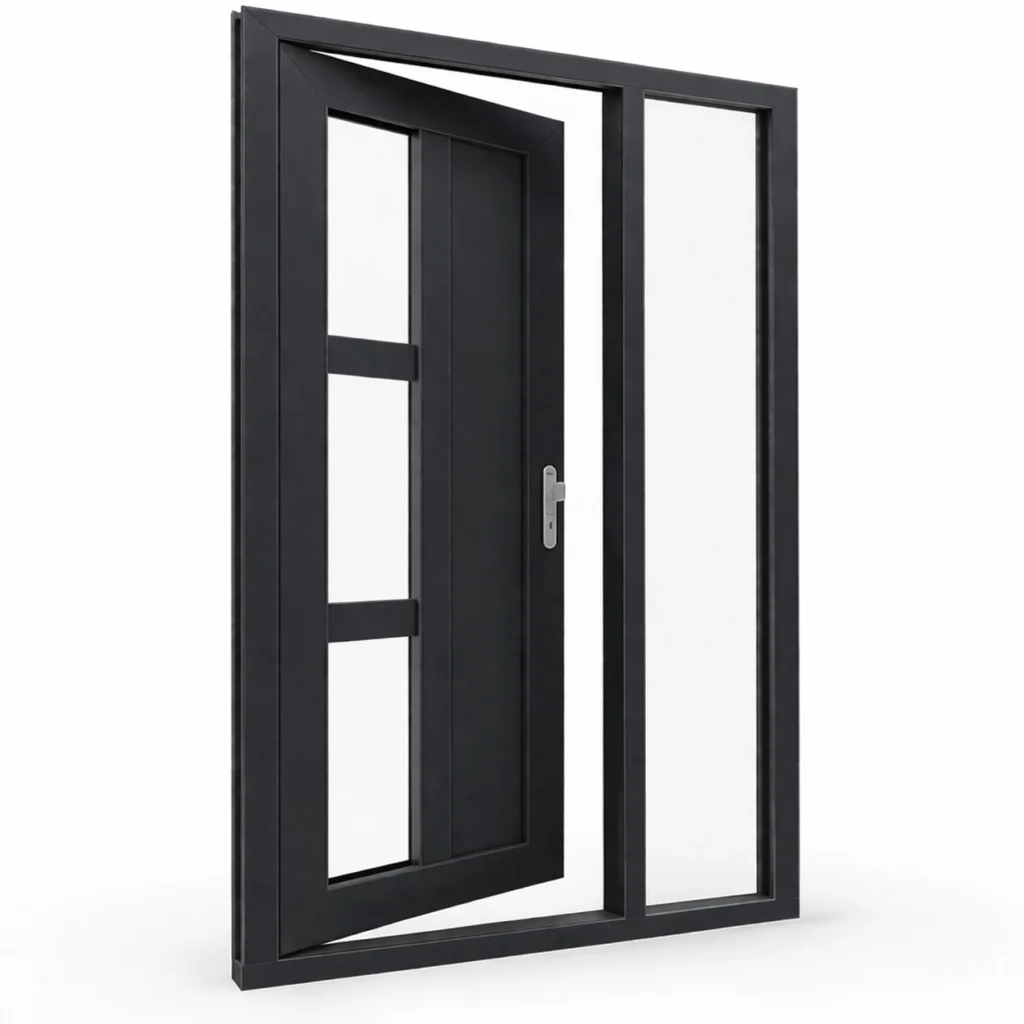 Aluminium voordeur met zijlicht rechts