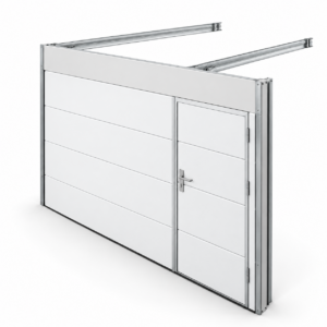 Sectionale garagedeur met loopdeur rechts – handbediend 3 Sectionale garagedeur met loopdeur rechts – handbediend