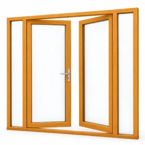 Houten Openslaande Deuren met zijlichten links en rechts